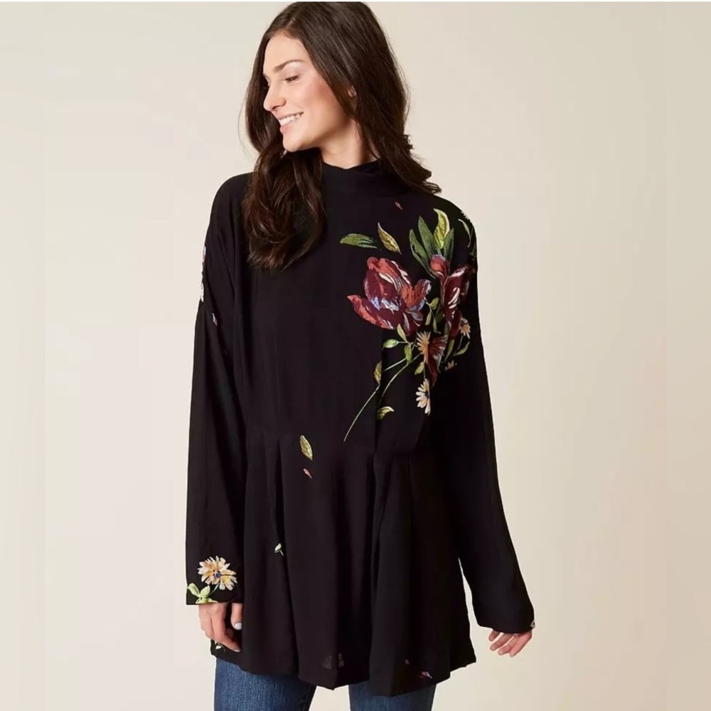 Free People Black Gemma Tunic Top and/or Mini Dress Small - Picture 1 of 6